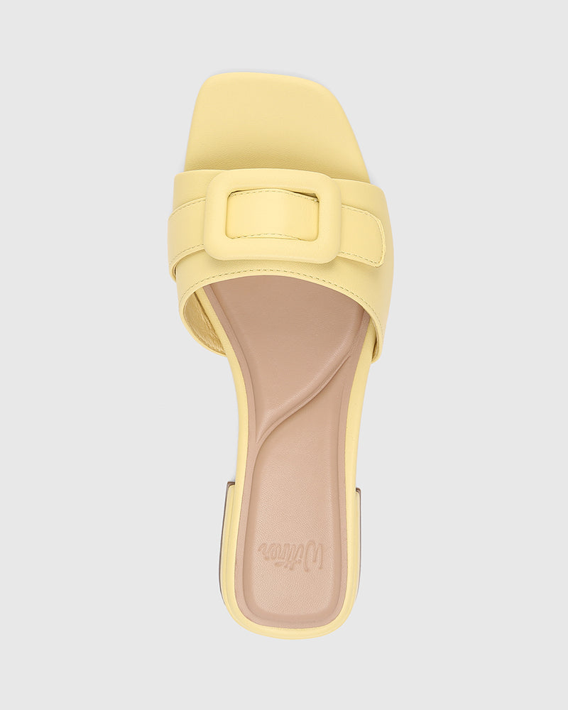 Enise Buttercup Leather Slide
