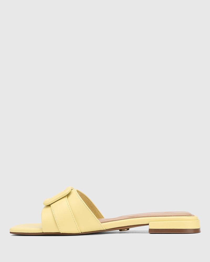 Enise Buttercup Leather Slide