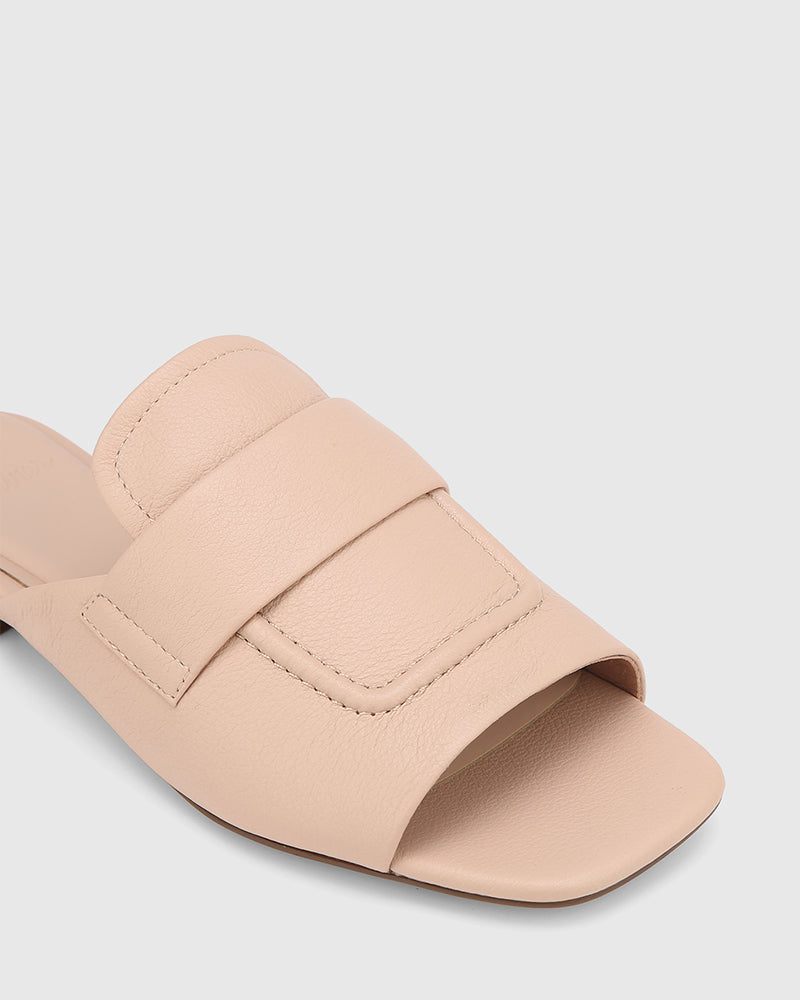 Euginia Ballet Pink Pebbled Leather Slide