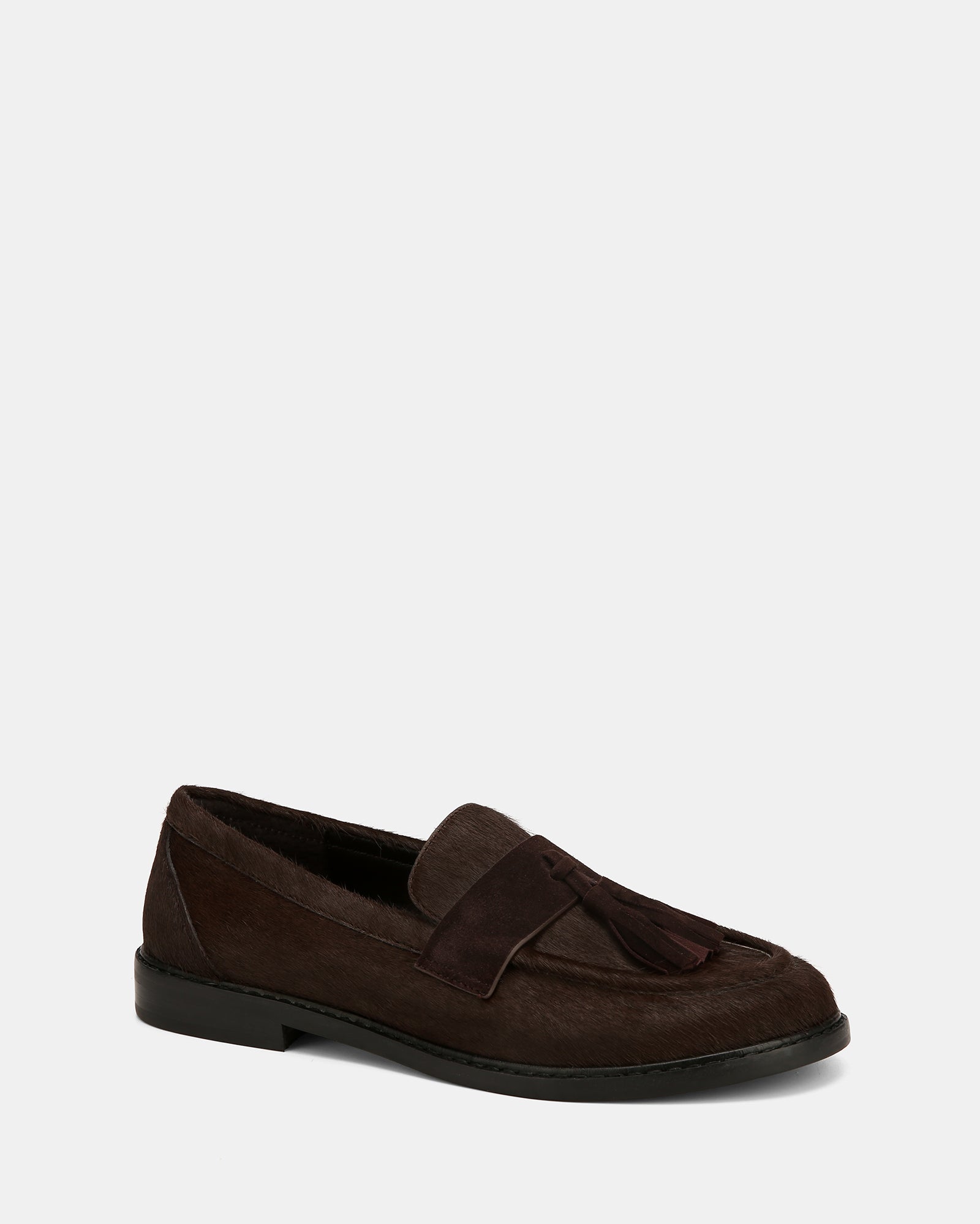 Evelyn Chocolate Textured Leather Loafer