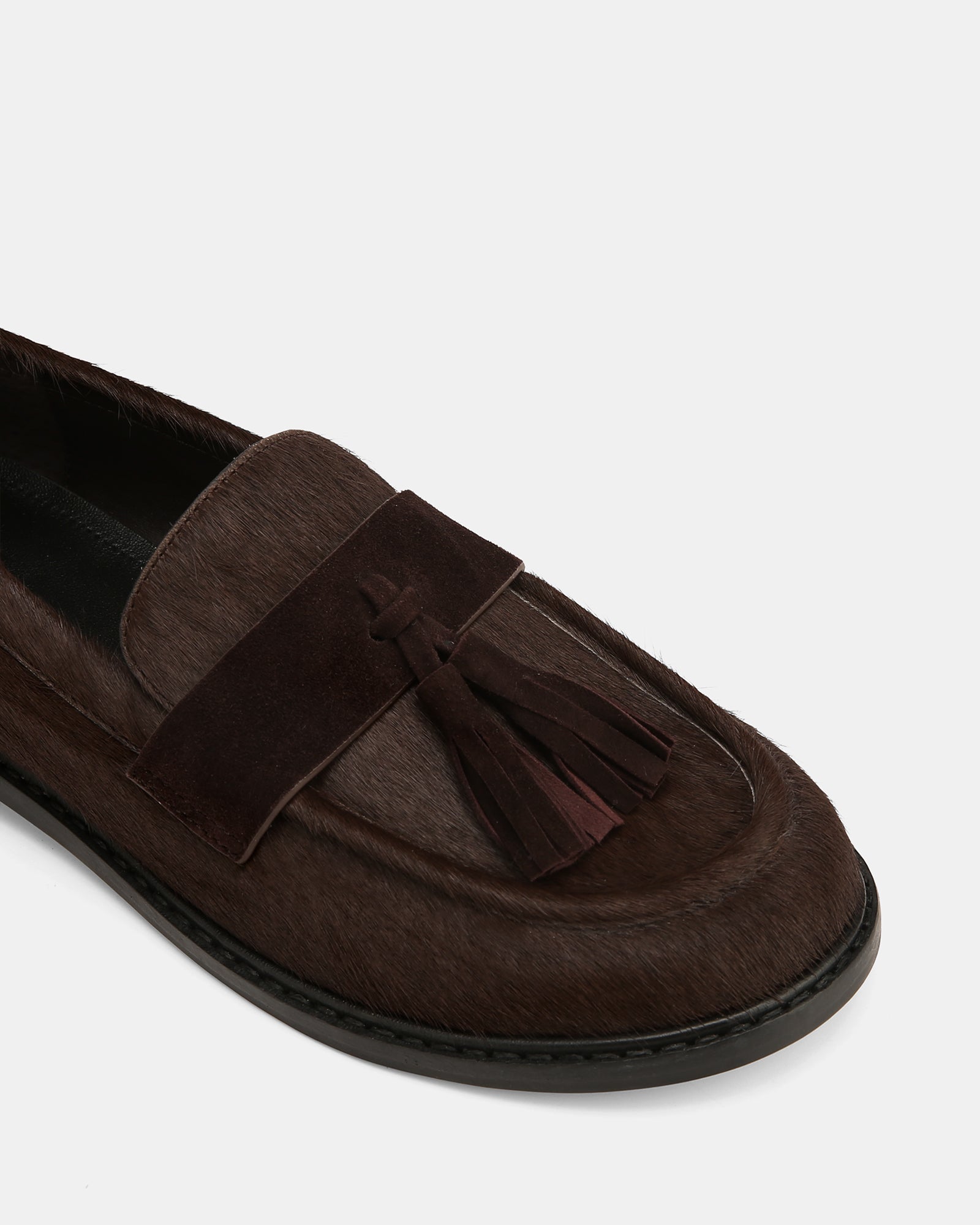 Evelyn Chocolate Textured Leather Loafer