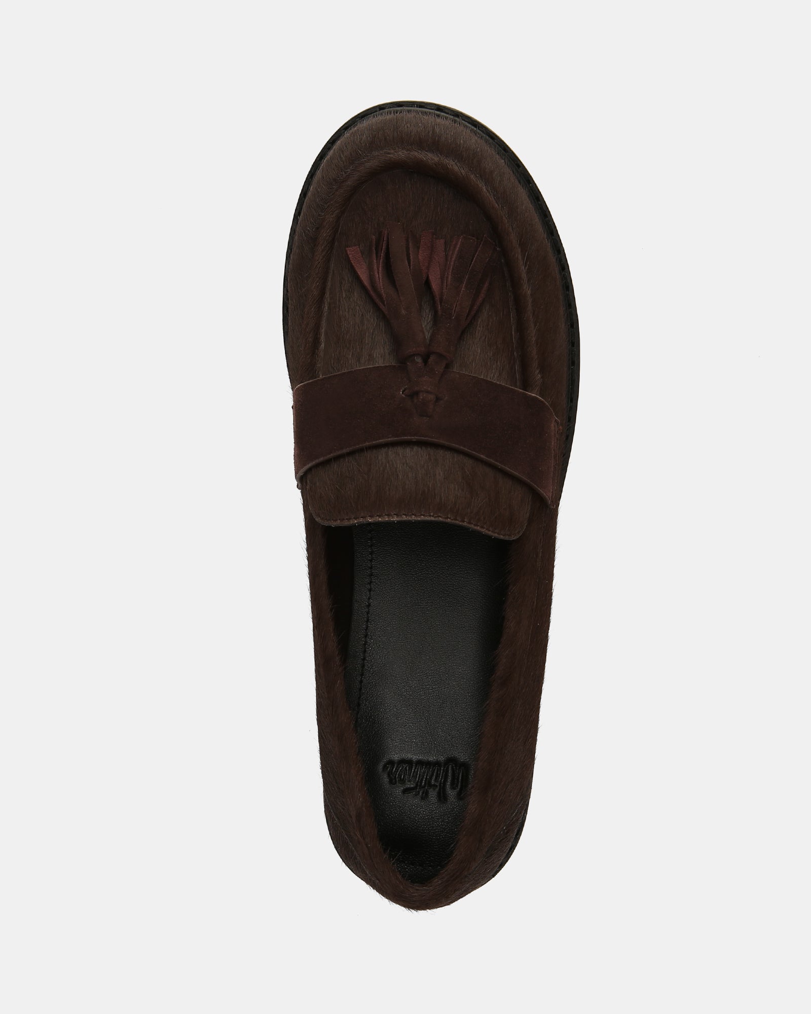 Evelyn Chocolate Hair-on Leather Loafer