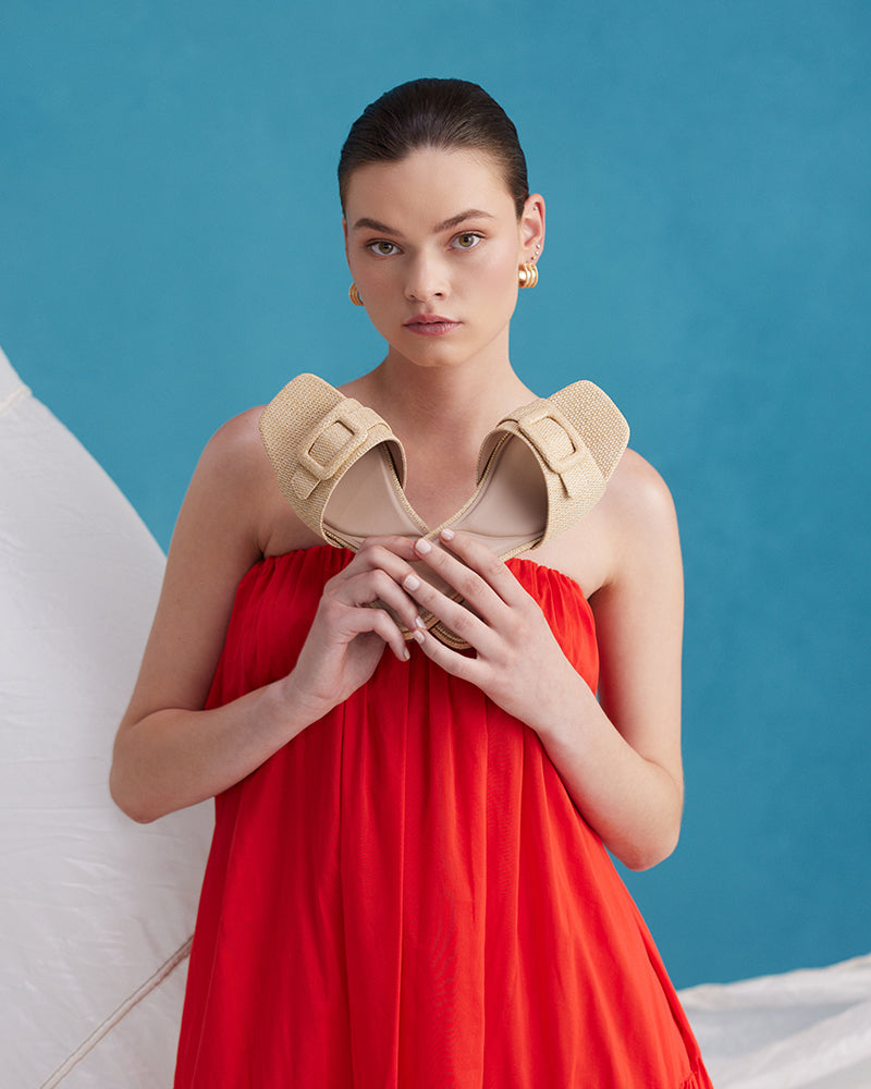 Enise Natural Recycled Textile Slide