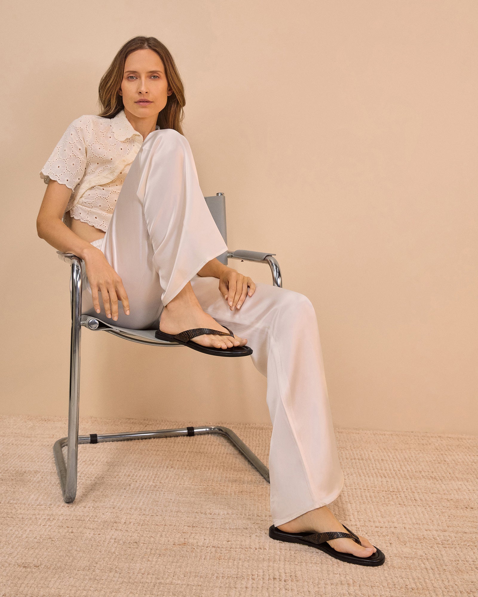 Ethel Snake Emboss Leather Thong