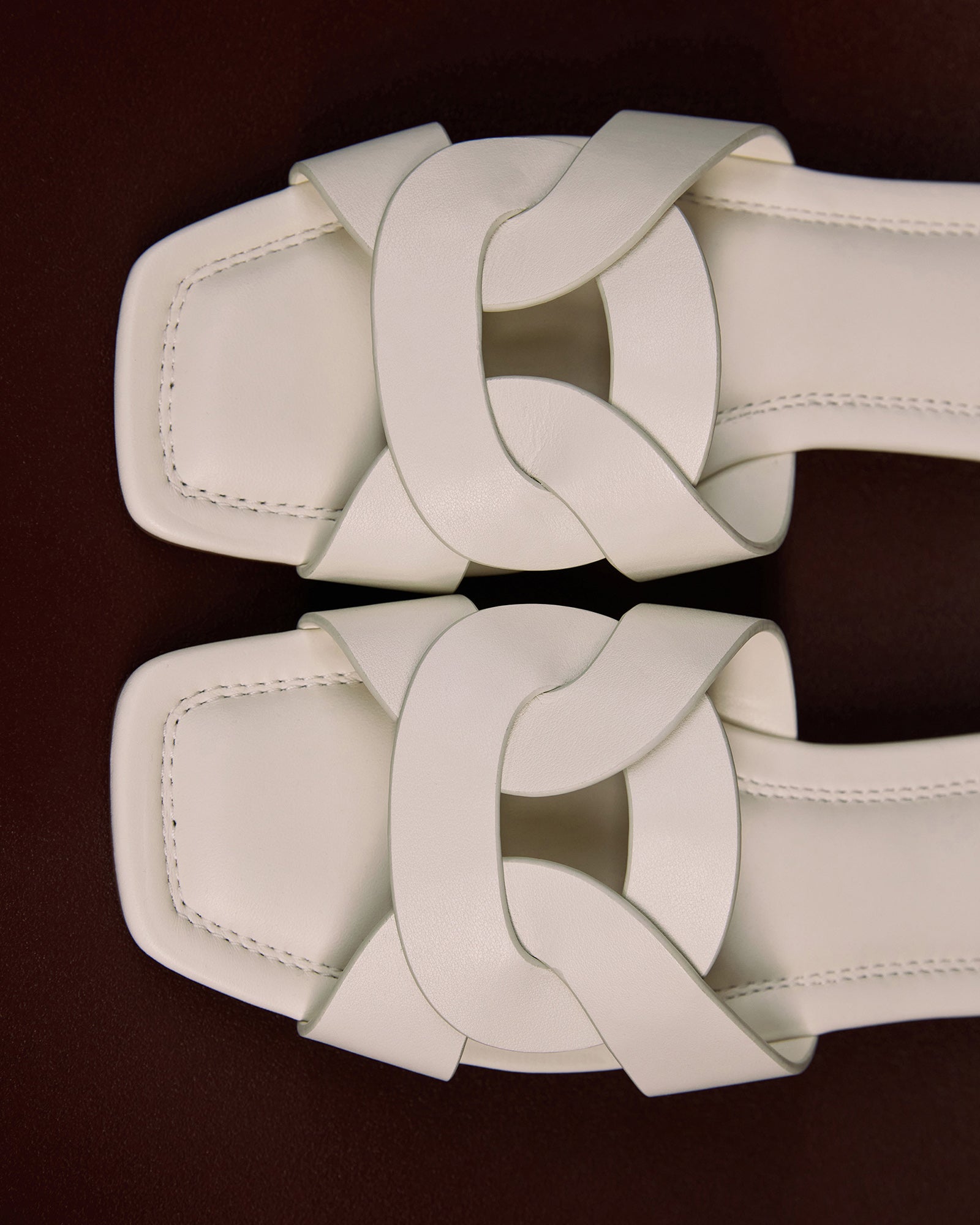 Etta Off White Leather Sandal