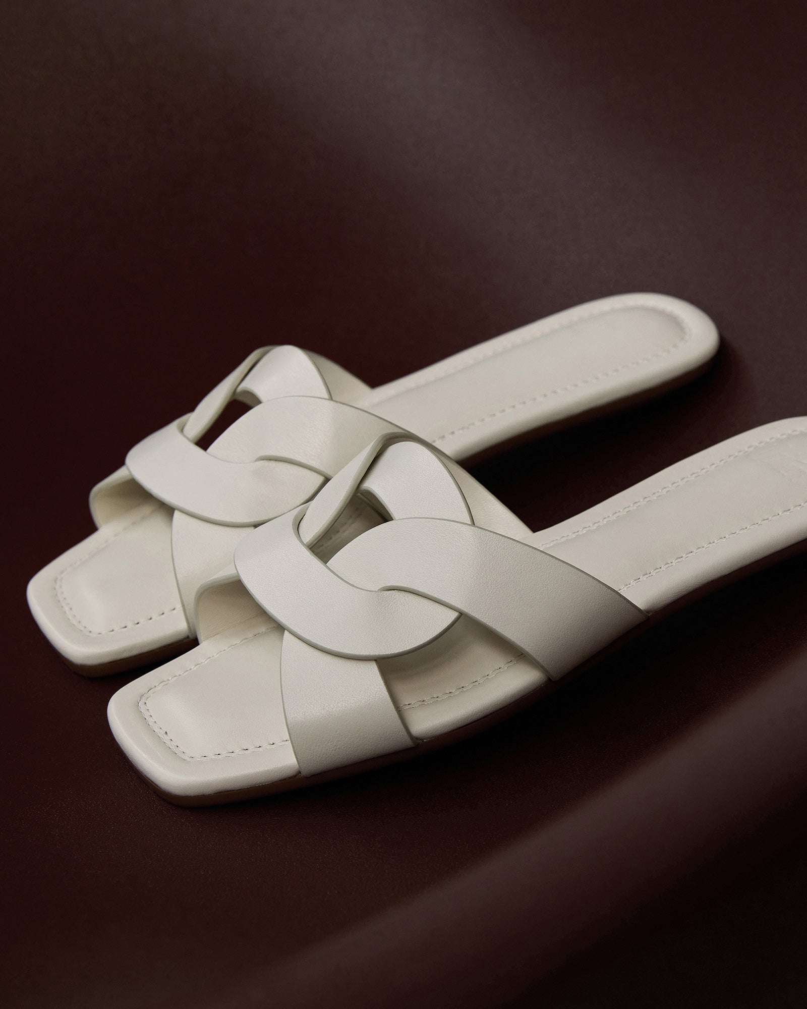 Etta Off White Leather Sandal