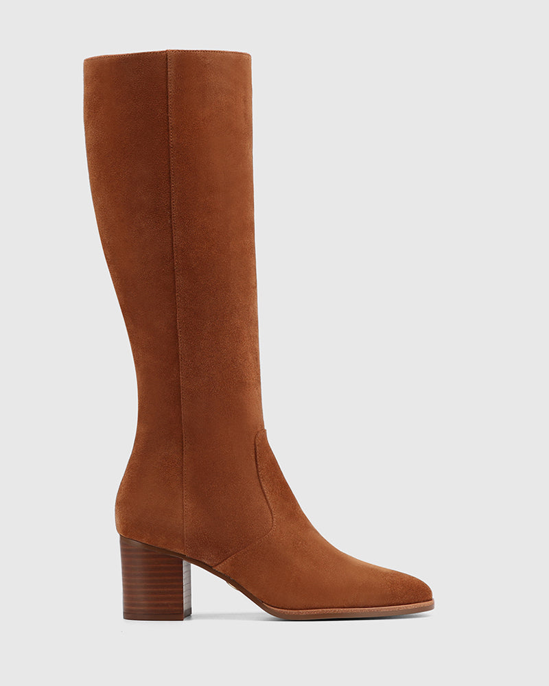 Nash Havana Tan Suede Leather Knee High Boot