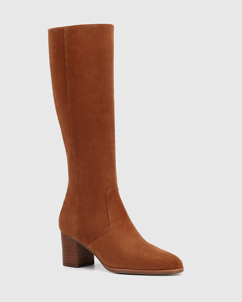 Nash Havana Tan Suede Leather Knee High Boot