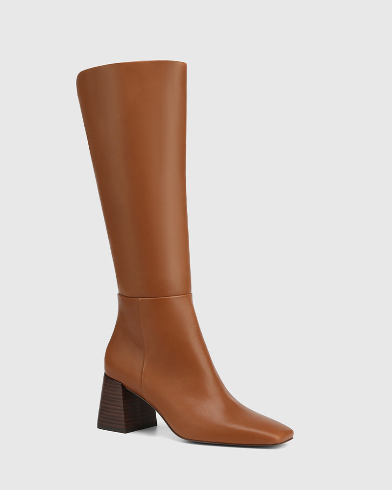 Nilo Havana Tan Leather Knee High Boot