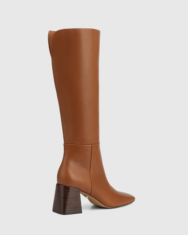 Nilo Havana Tan Leather Knee High Boot