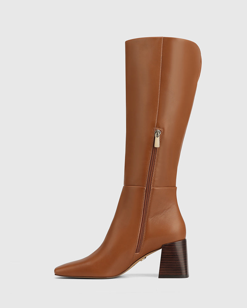 Nilo Havana Tan Leather Knee High Boot