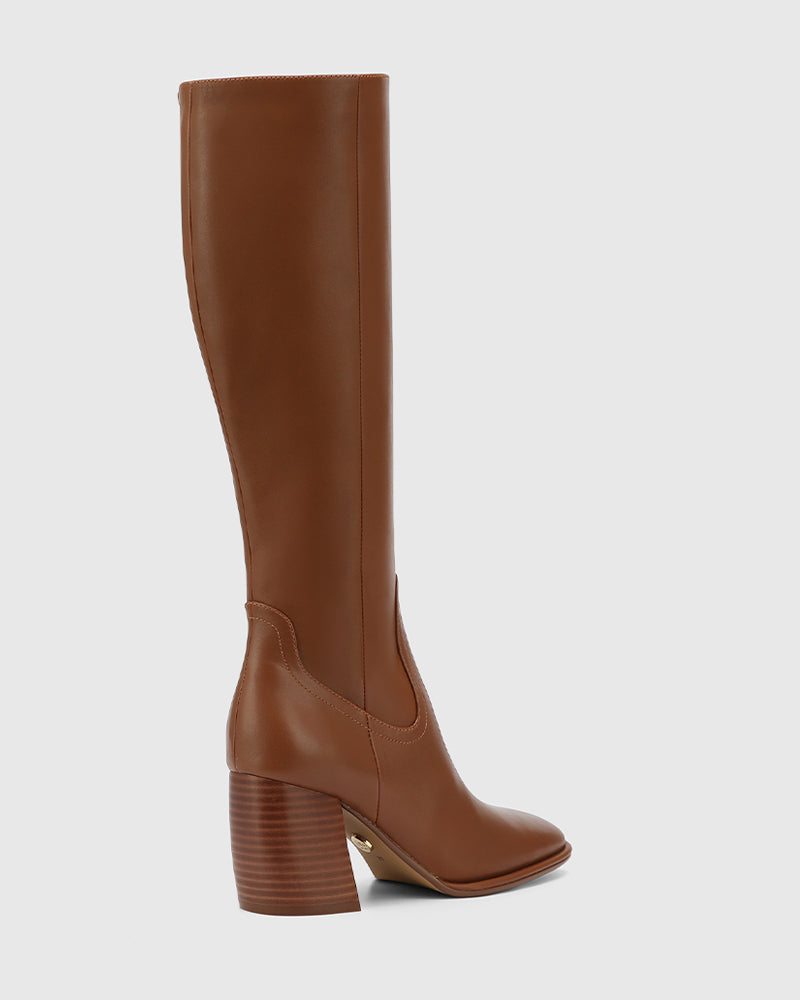 Payley Havana Tan Leather Knee High Boot
