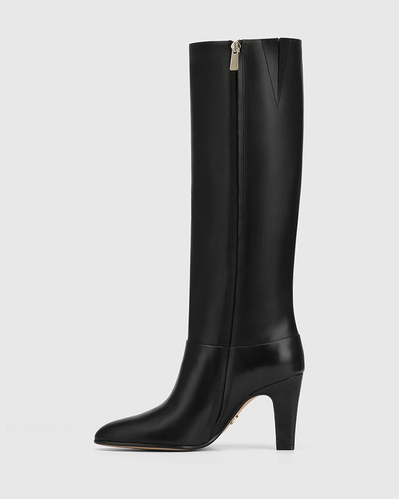 Roseberry Black Leather Long Boot