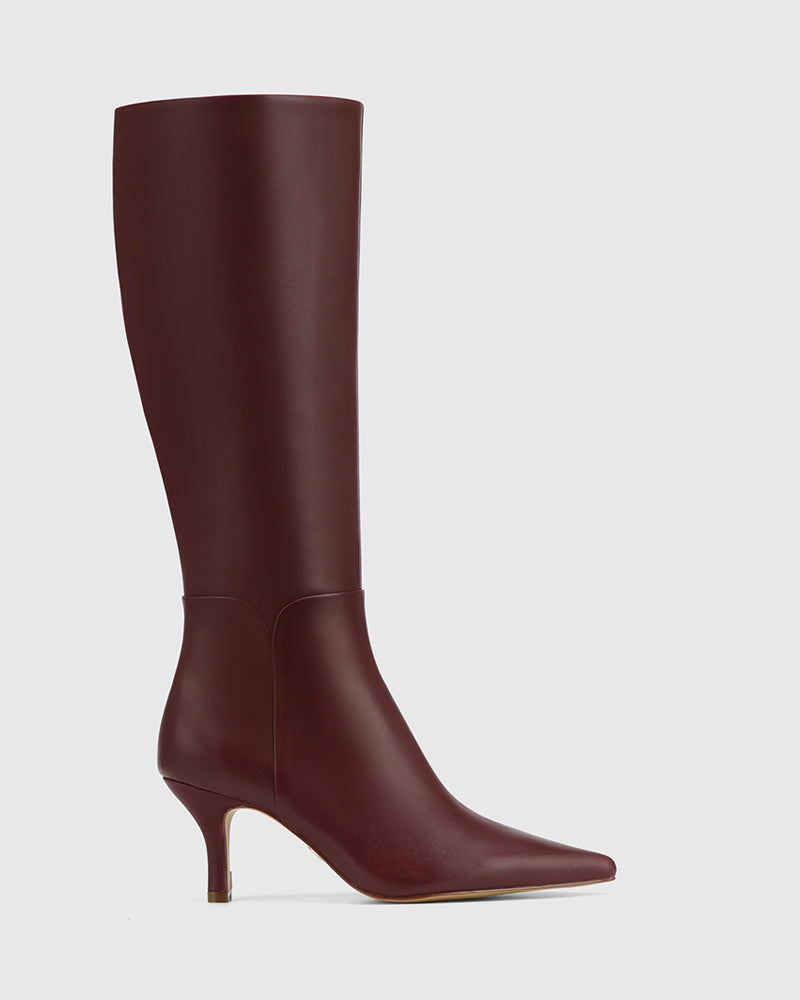 Tarley Wine Leather Long Boot
