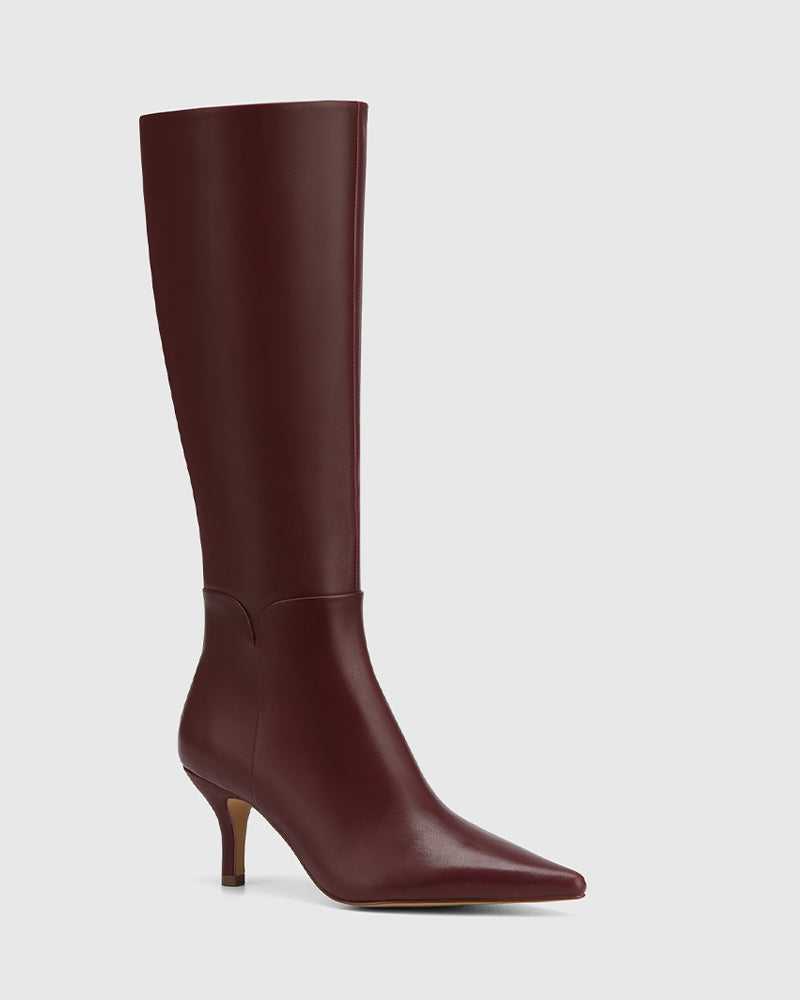 Tarley Wine Leather Long Boot
