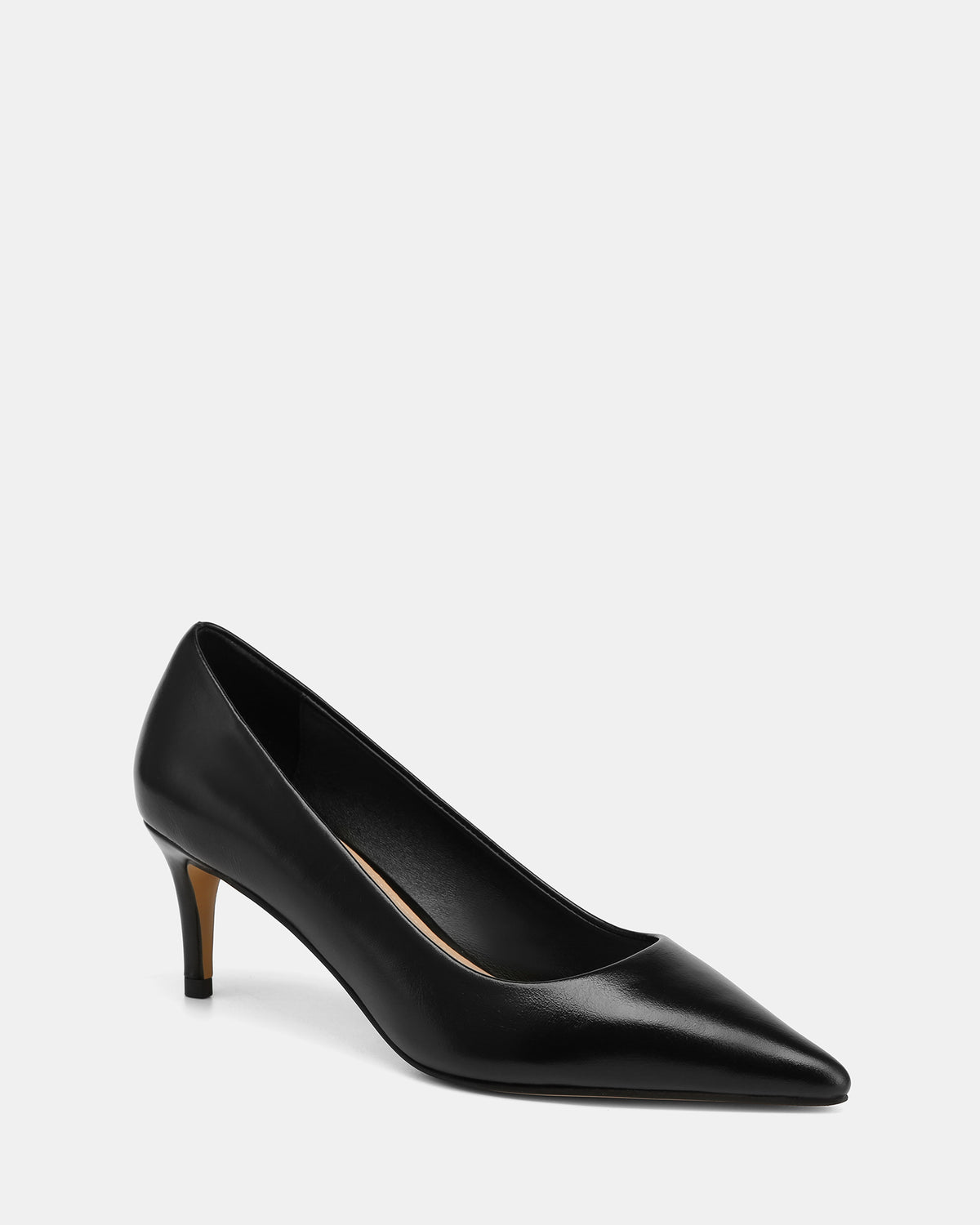 Gabe Black Leather Low Heel