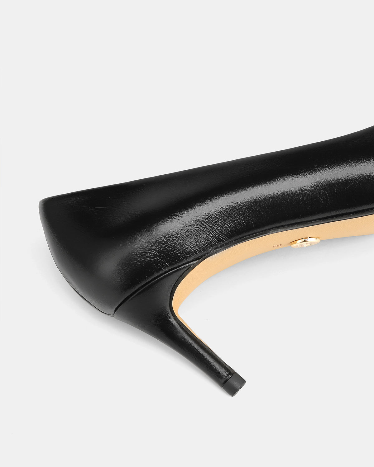 Gabe Black Leather Low Heel