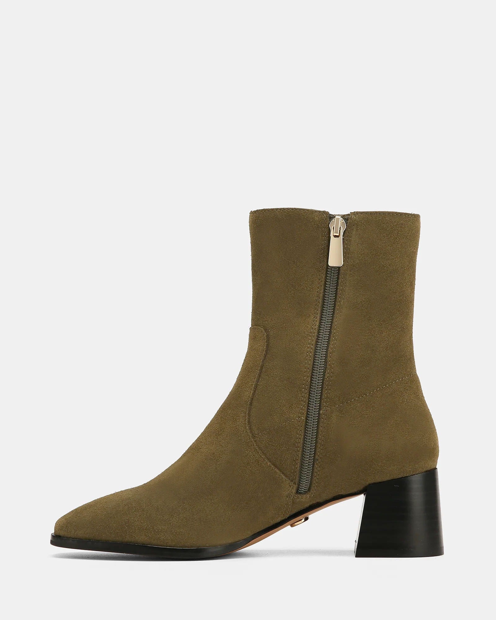 Gaylen Olive Green Suede Leather Ankle Boot