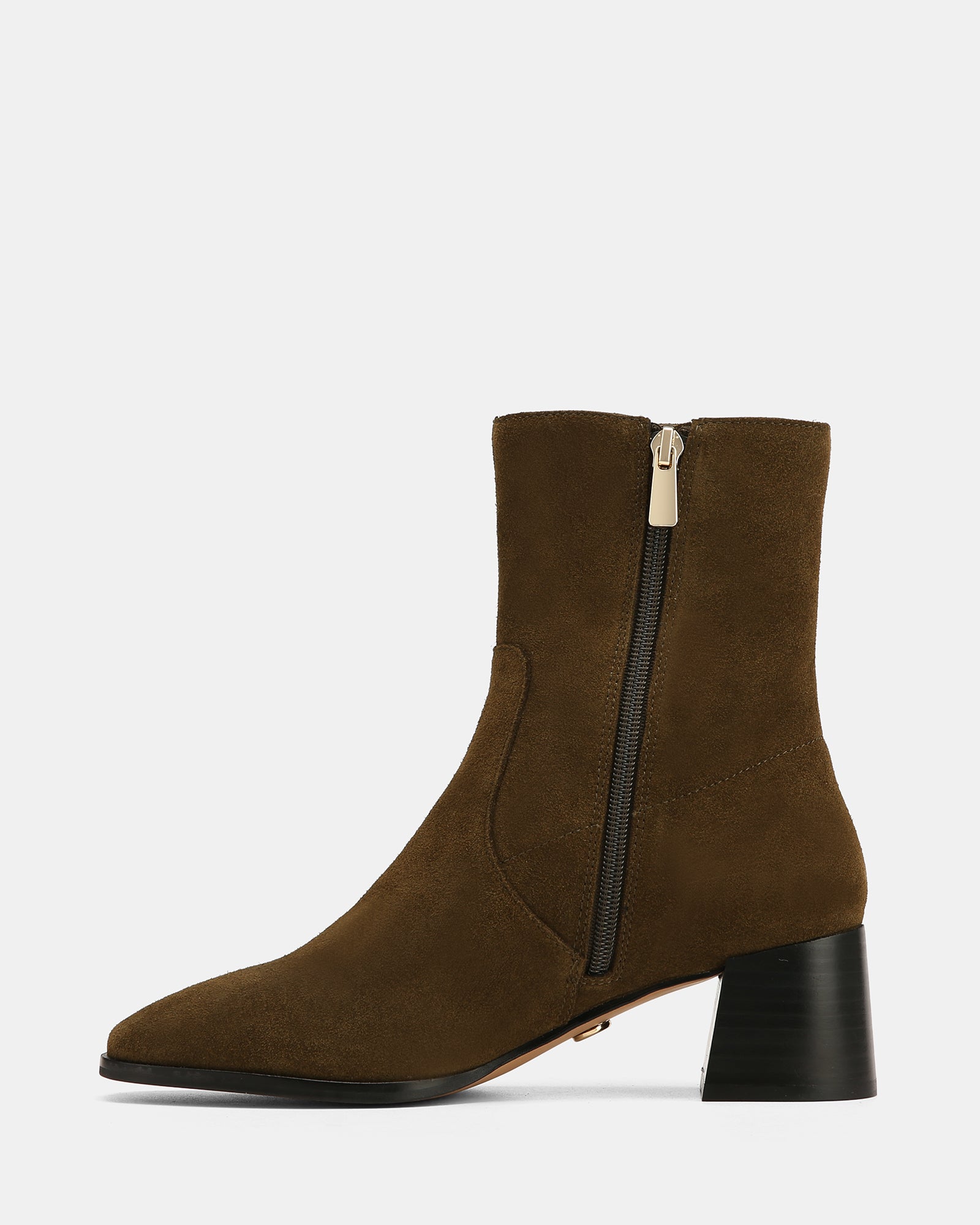 Gaylen Olive Green Suede Leather Ankle Boot