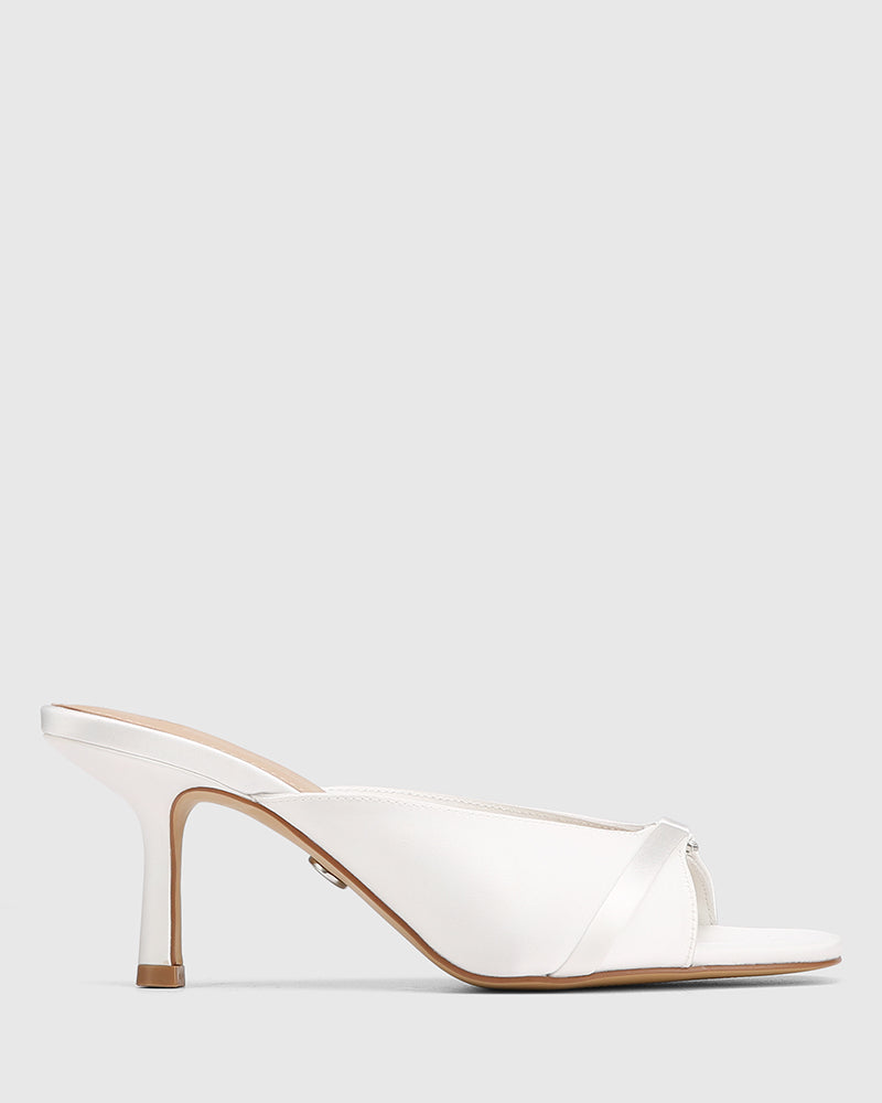Celina Ivory Recycled Satin Textile Mule