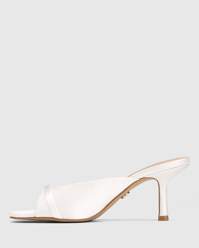 Celina Ivory Recycled Satin Textile Mule