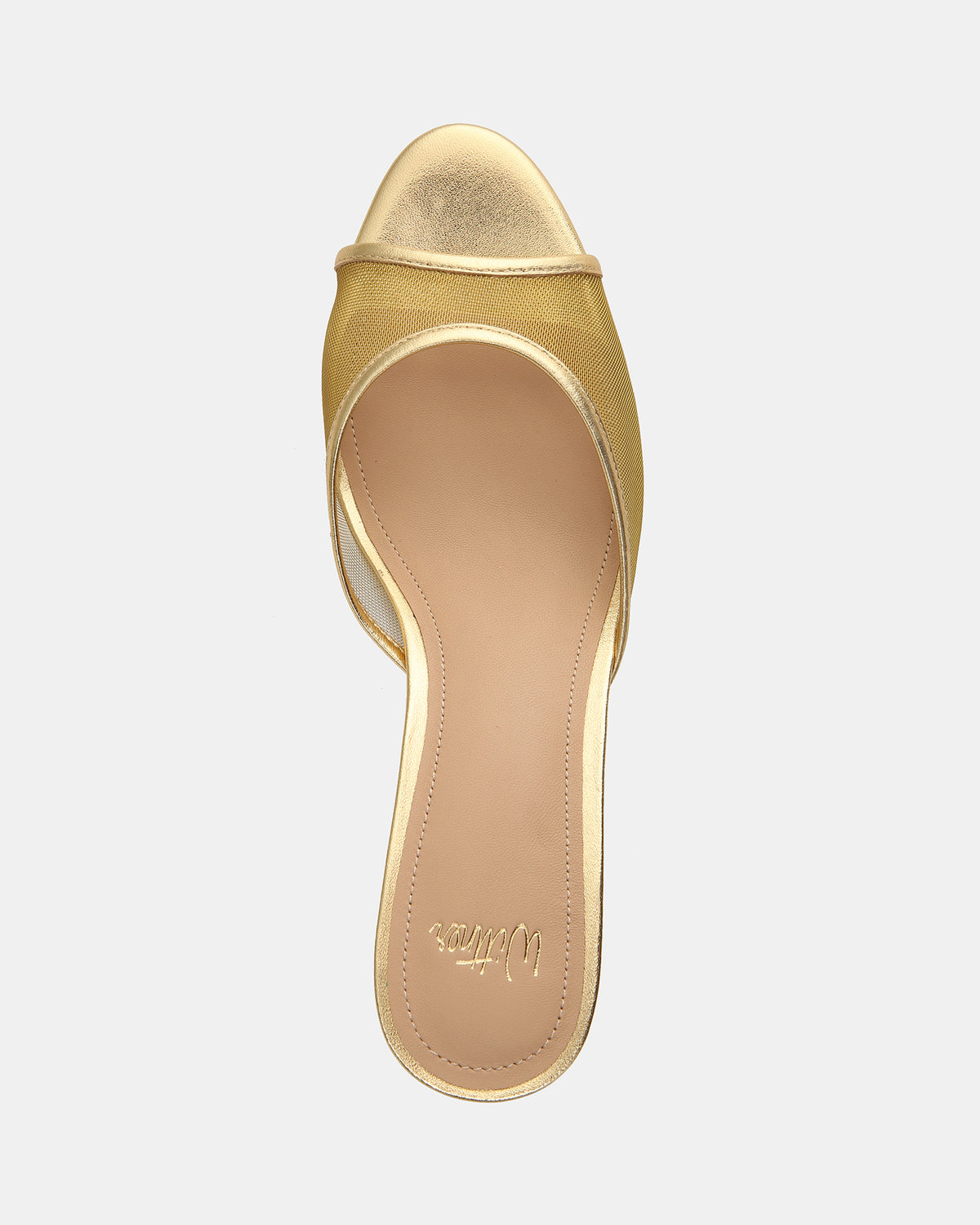 Gem Gold Mesh Low Heels