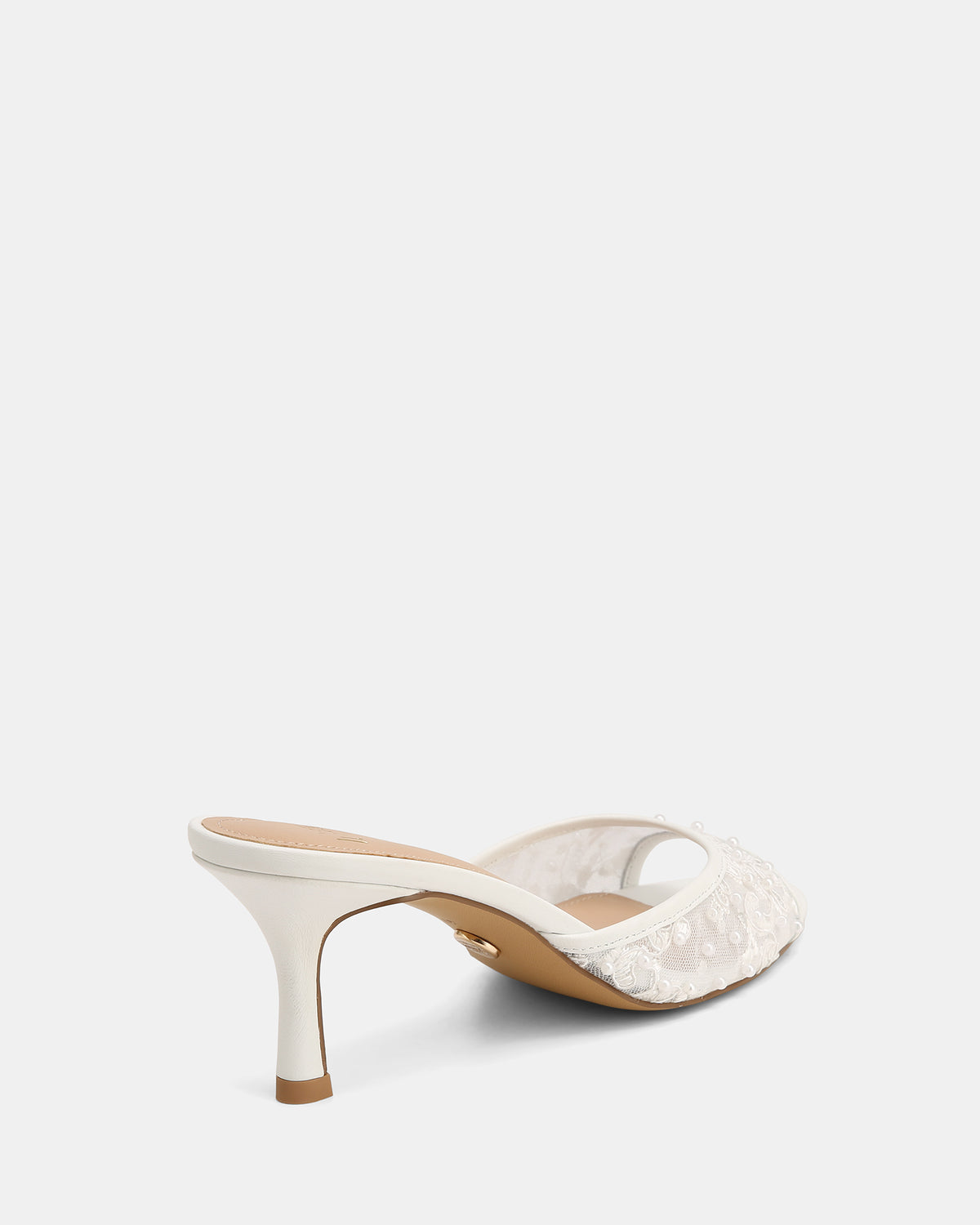 Gem Whtie Lace Low Heels