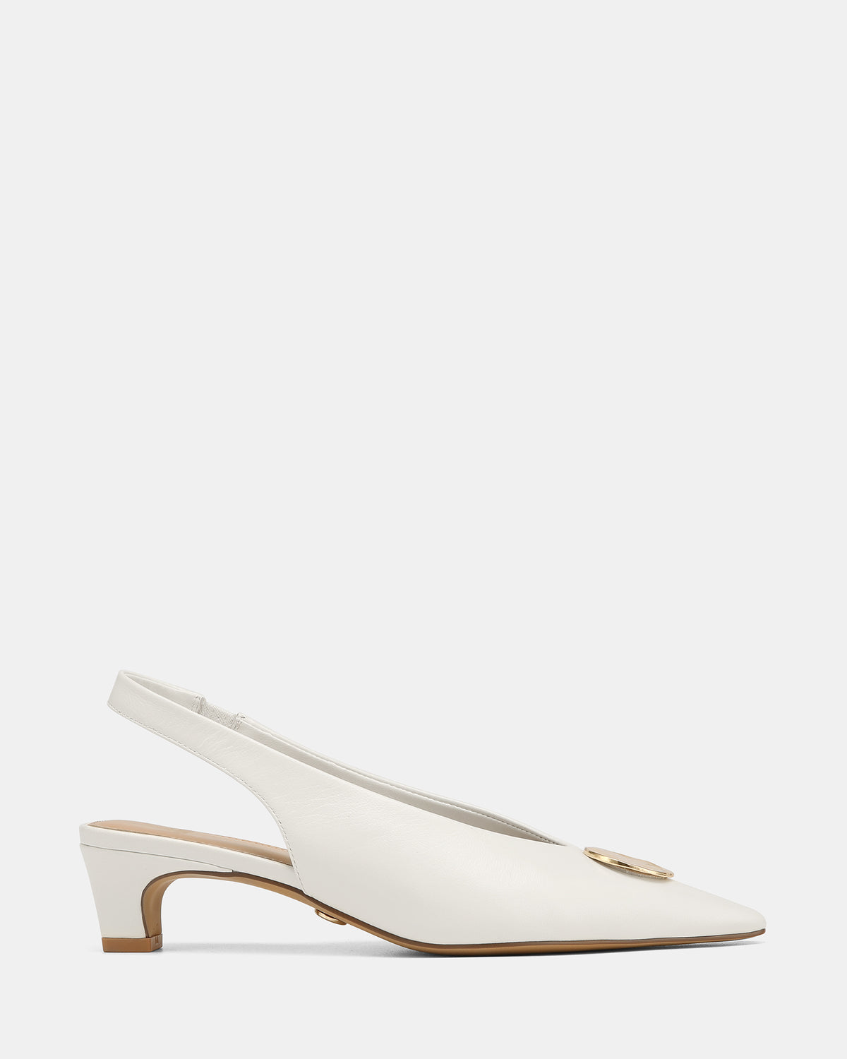 GOLDIE LOW HEELS WHITE LEATHER
