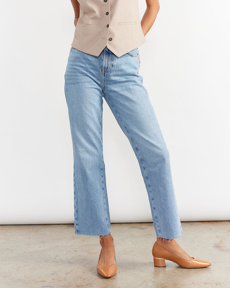 Gemmah Tan Leather Block Heel Pump