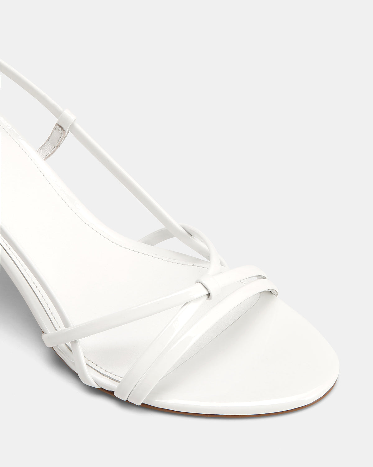 Imani White Patent Leather Mid Heels