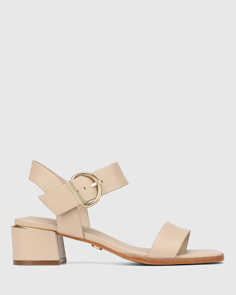 Immi Pale Porcelain Leather Block Heel
