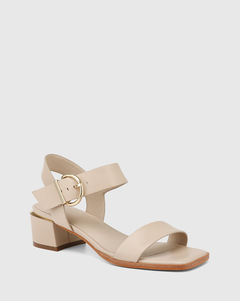 Immi Pale Porcelain Leather Block Heel