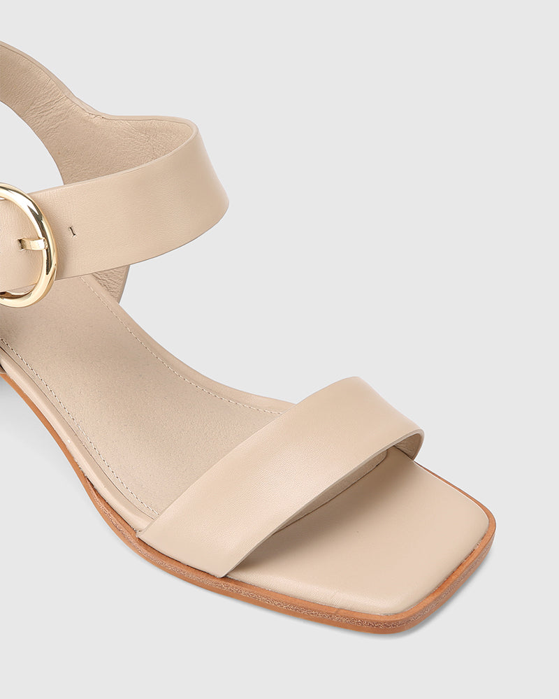 Immi Pale Porcelain Leather Block Heel