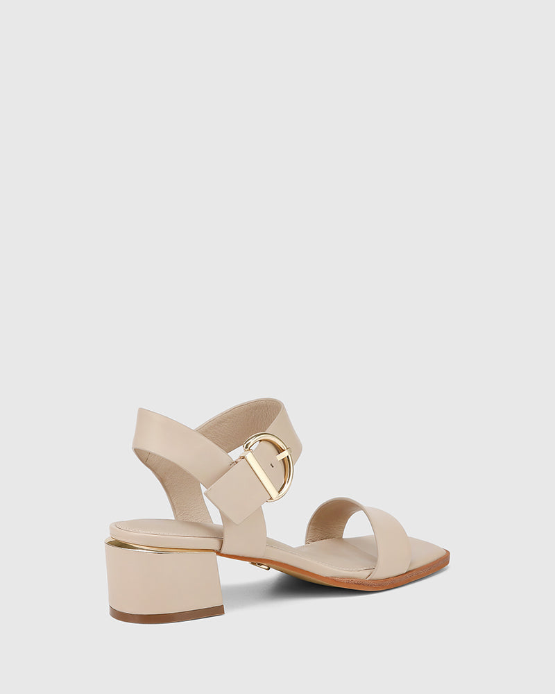 Immi Pale Porcelain Leather Block Heel