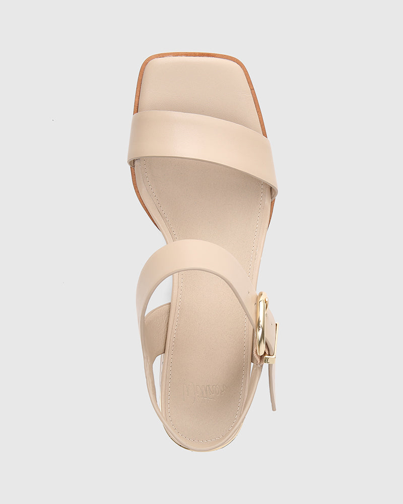 Immi Pale Porcelain Leather Block Heel