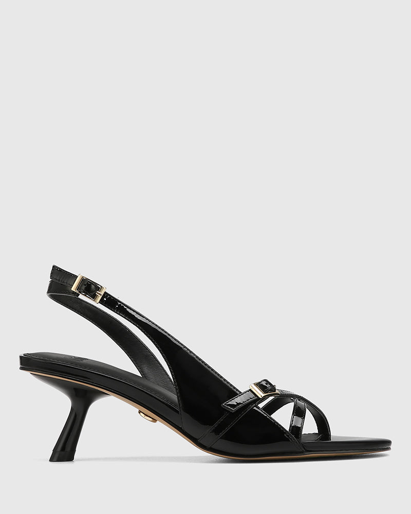 Inez Black Patent Leather Slingback