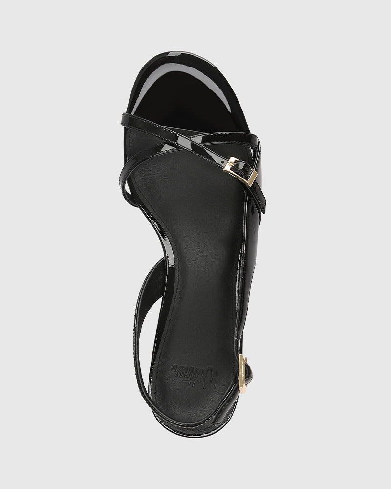 Inez Black Patent Leather Slingback