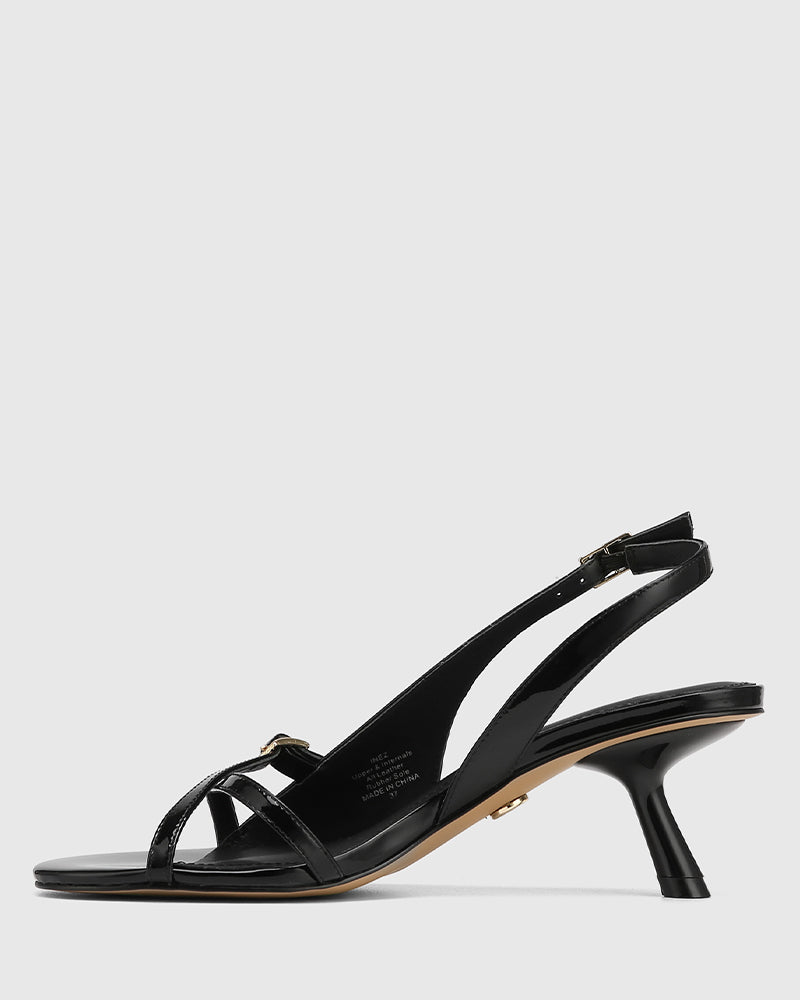 Inez Black Patent Leather Slingback