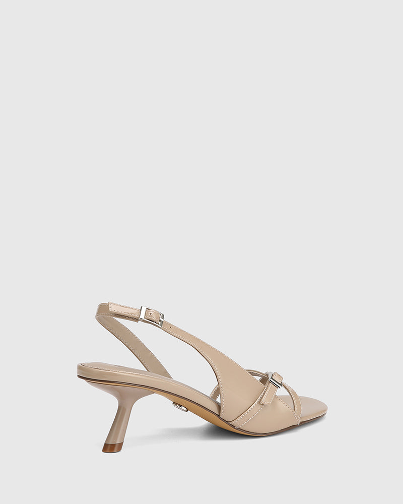 Inez Misty Grey Patent Leather Slingback