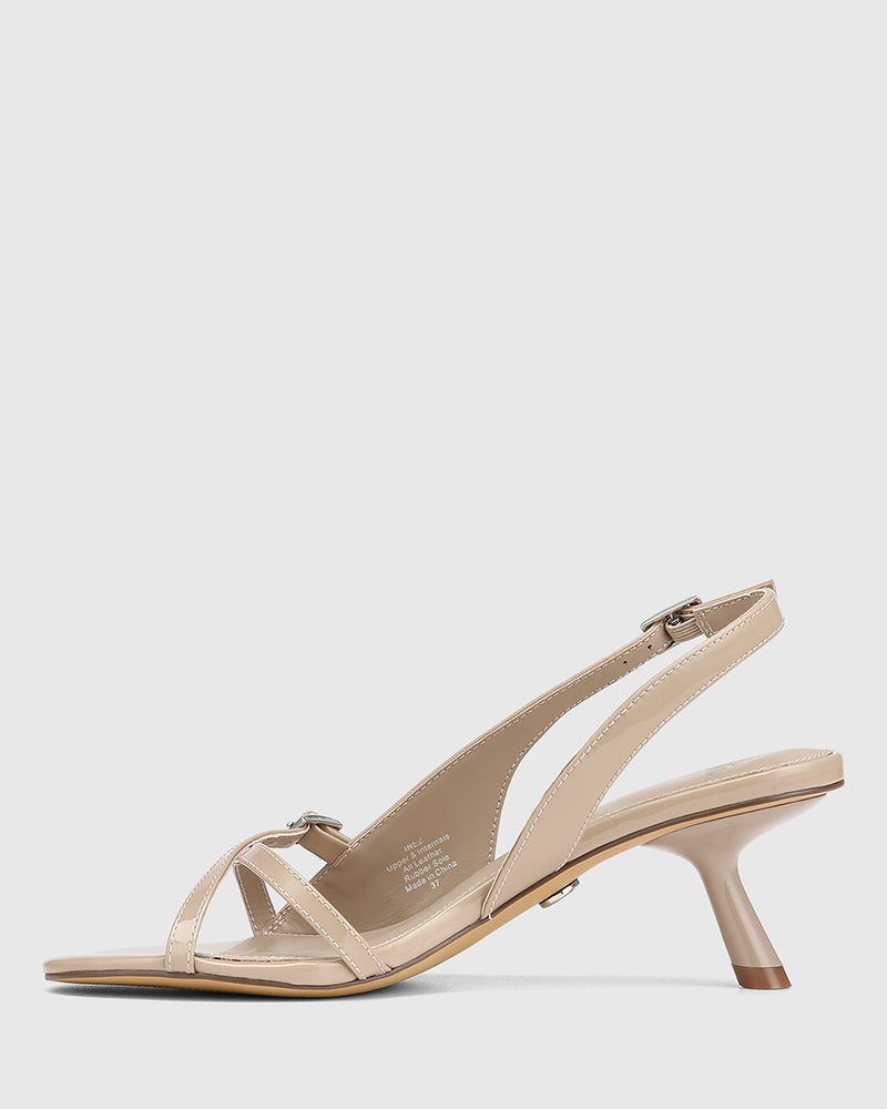 Inez Misty Grey Patent Leather Slingback
