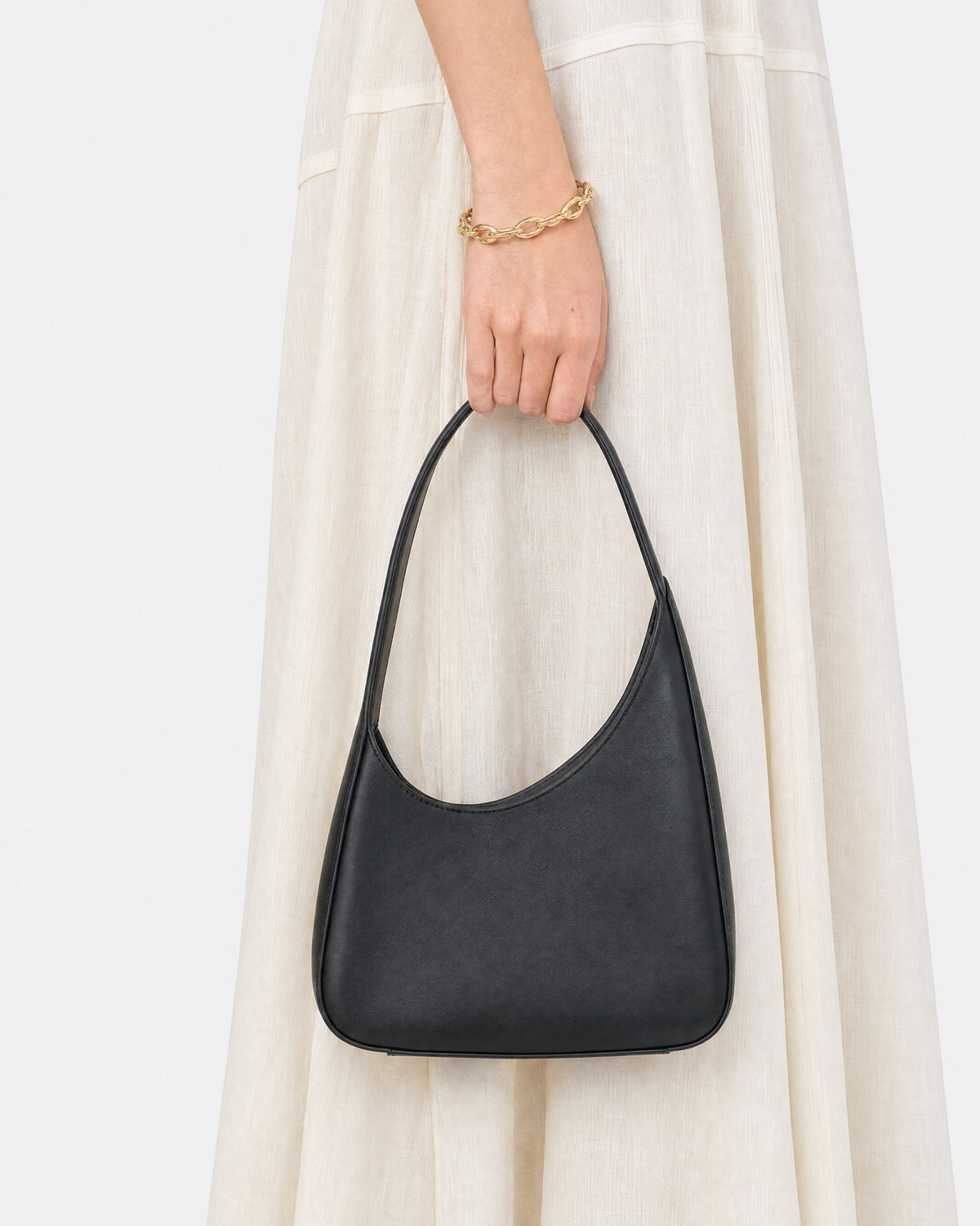 ISRA SHOULDER BAG BLACK LEATHER