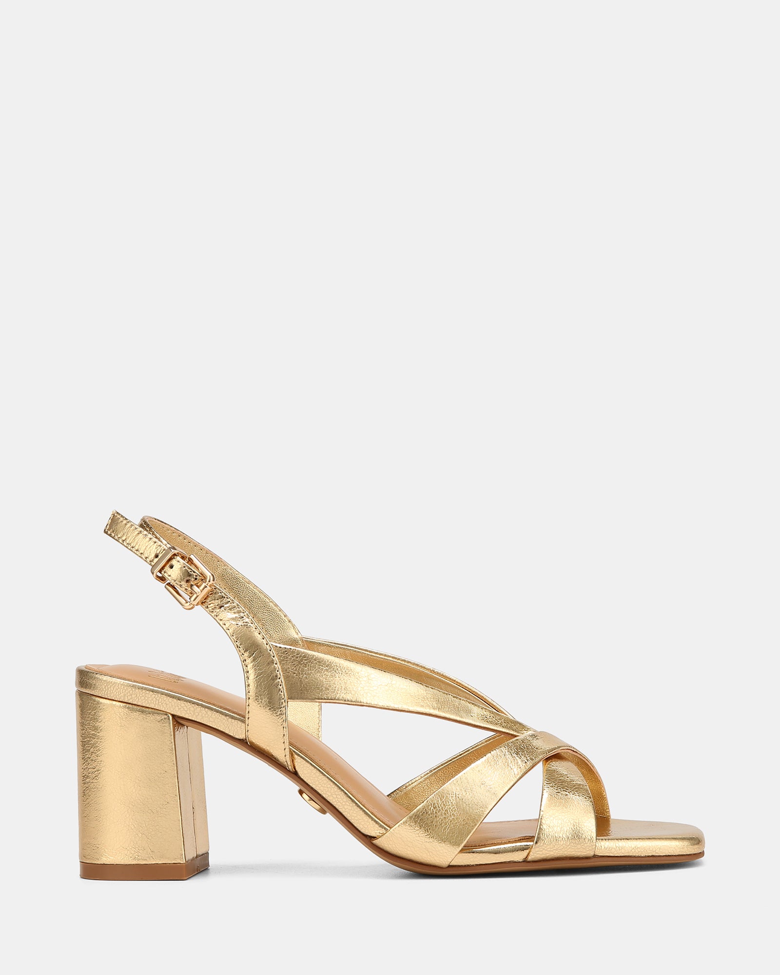 Josie Gold Metallic Leather Mid Heel