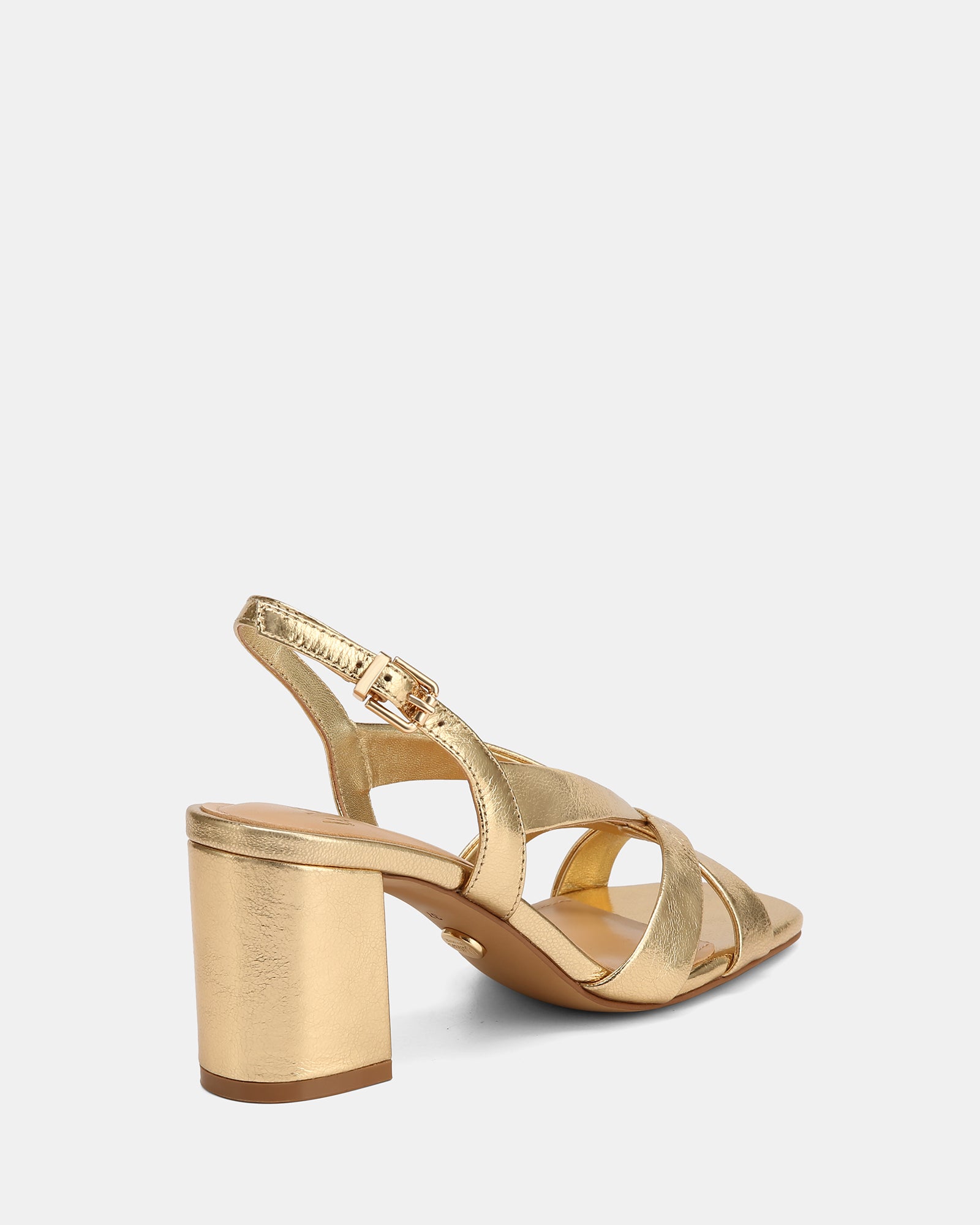 Josie Gold Metallic Leather Mid Heel
