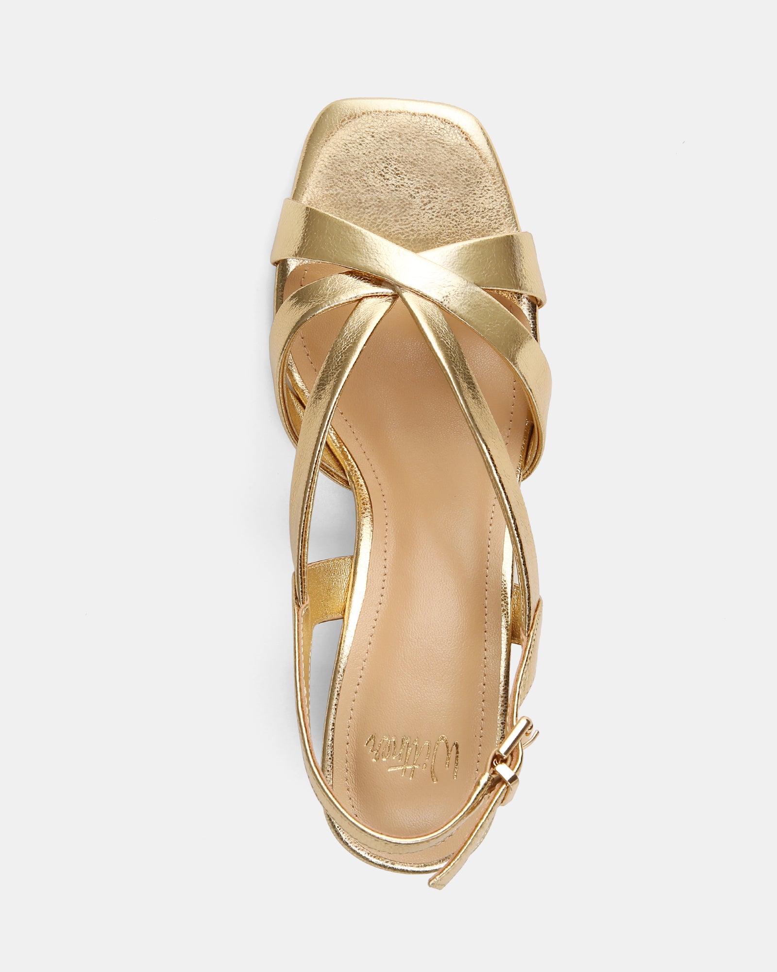 Josie Gold Metallic Leather Mid Heel