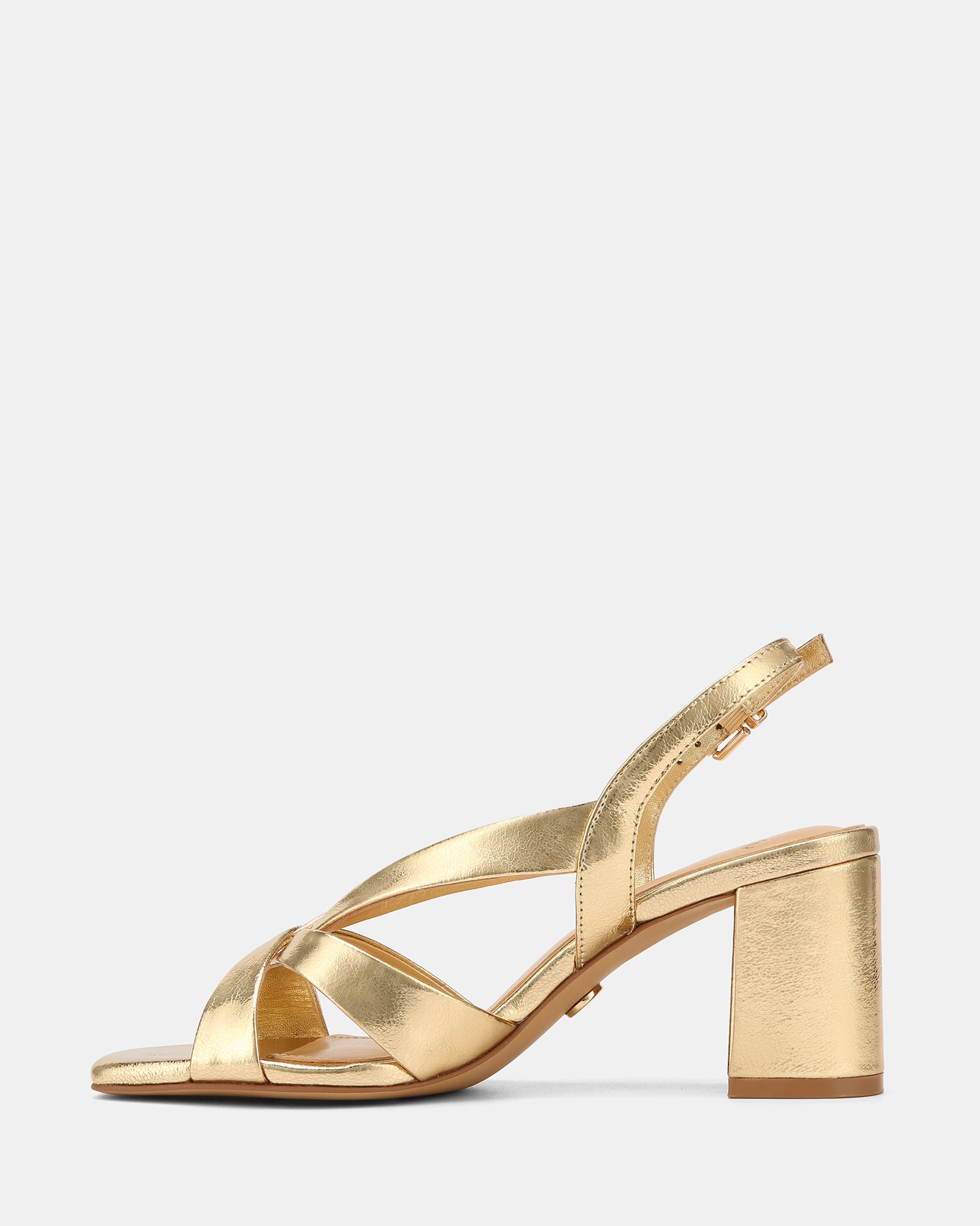 Josie Gold Metallic Leather Mid Heel