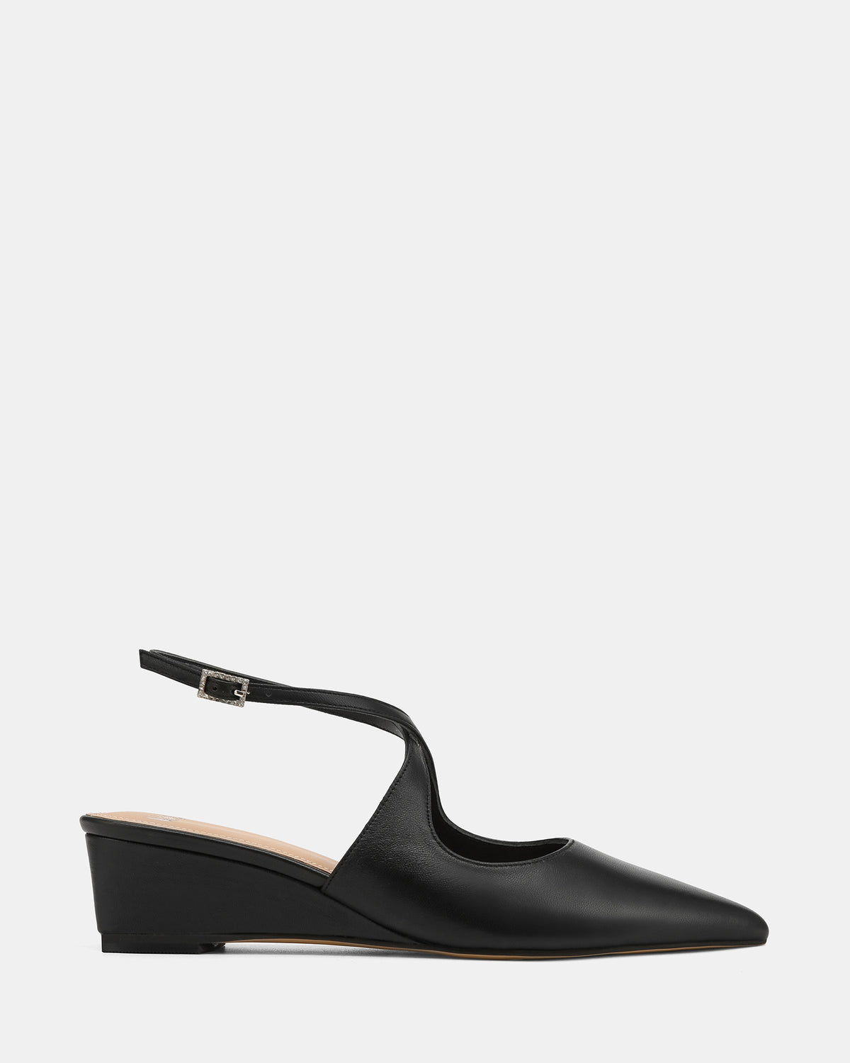 JUDE WEDGES BLACK LEATHER