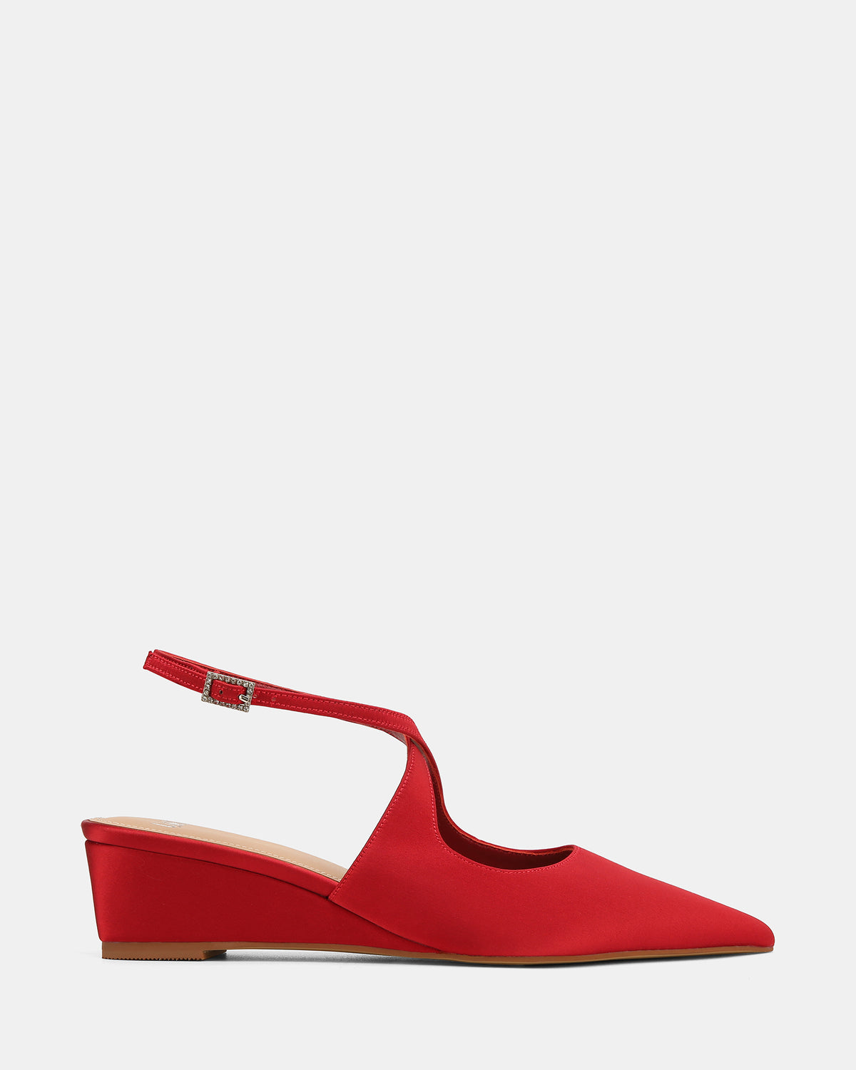 JUDE WEDGES RED SATIN