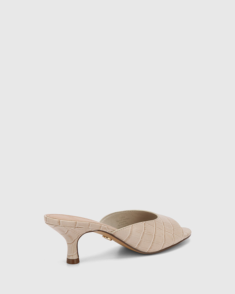 Kida Pumice Croc Embossed Leather Mule