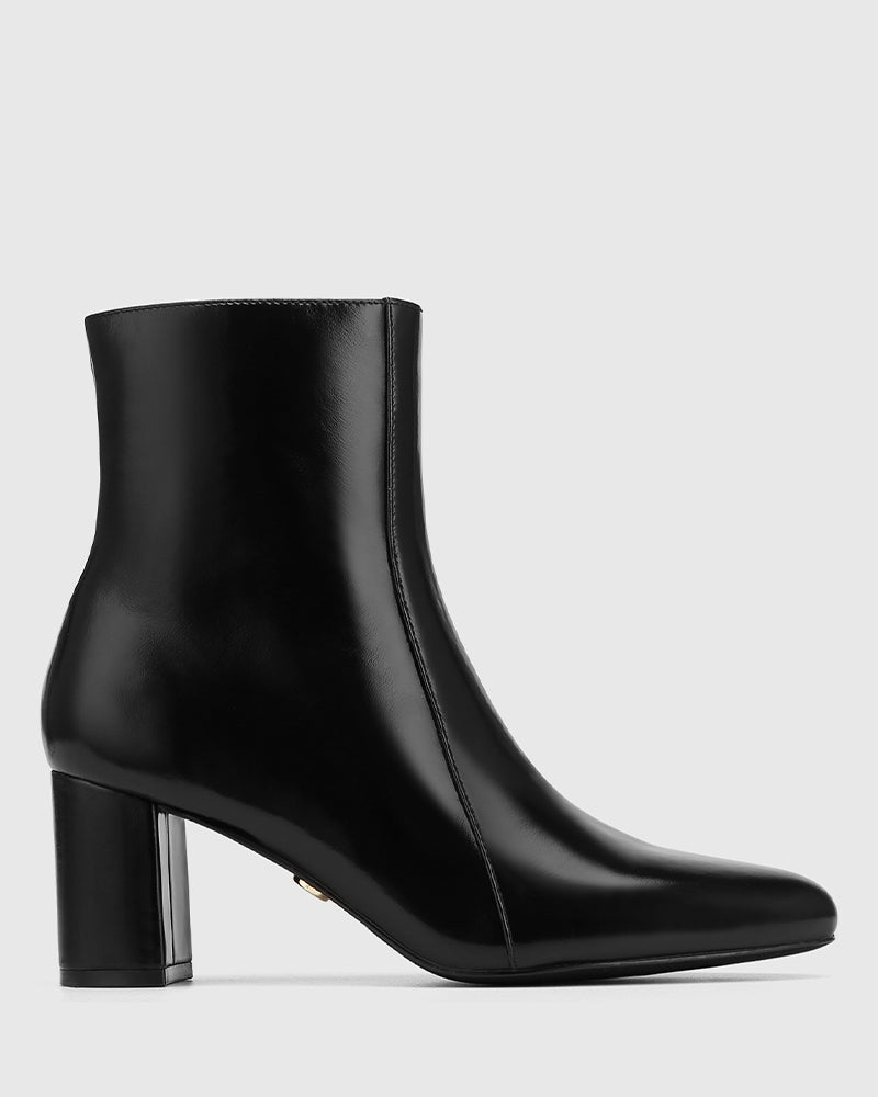 Kilton Black Shiny Leather Ankle Boot