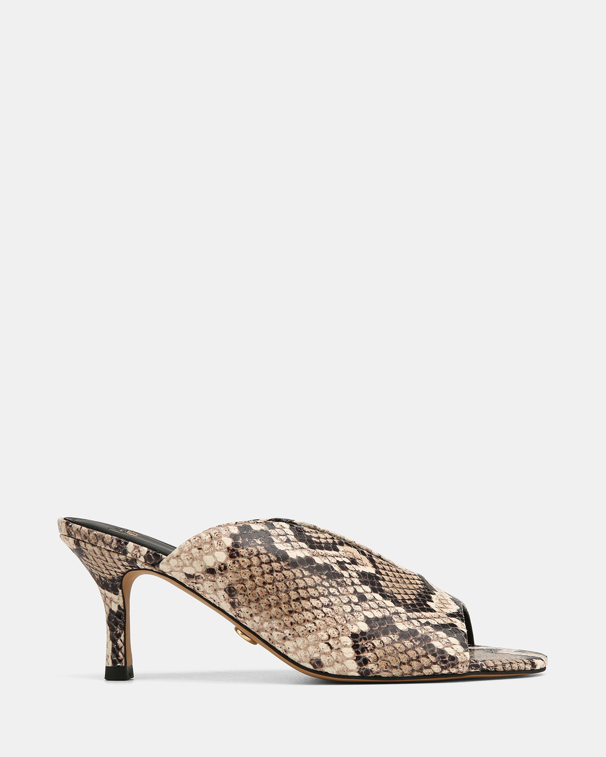 Kimee Snake Embossed Leather Mid Heel Sandals